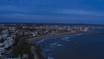 Italian coastal landscape aerial view at evening