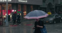 New York city heavy rain in chinatown