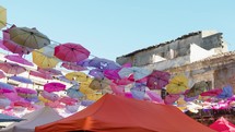 Umbrellas composition on a sunny Day in paris 