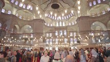 Istanbul, Turkey -  May 2023: General view of Sultanahmet Mosque or Blue Mosque interior. Turkey istanbul fatih May 2, 2023
