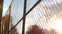 fence at a baseball field 