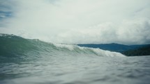 Pacific Ocean waves on a beautiful day in a tropical country