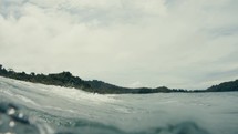 Pacific Ocean waves on a beautiful day in a tropical country