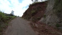 Driving muddy road time-lapse