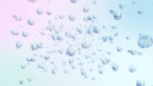3D Bubbles Effect On Blue Background	
