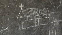 church drawn on a chalkboard 