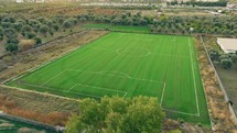 Big Soccer Field In The Countryside