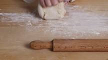 using a rolling pin 