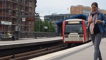 HAMBURG, GERMANY—CIRCA MAY 2017: S-Bahn (S-train) in the city centre.