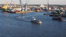 HAMBURG, GERMANY—Hamburger Hafen (Port of Hamburg) sea port on the river Elbe.