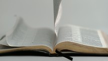 flipping pages of a Bible 