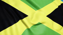 Flag of Jamaica waving 3d animation. The emblem of Jamaica flag. Seamless looping Jamaican flag animation 