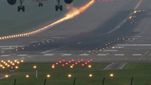 Airplane landing at an airport
