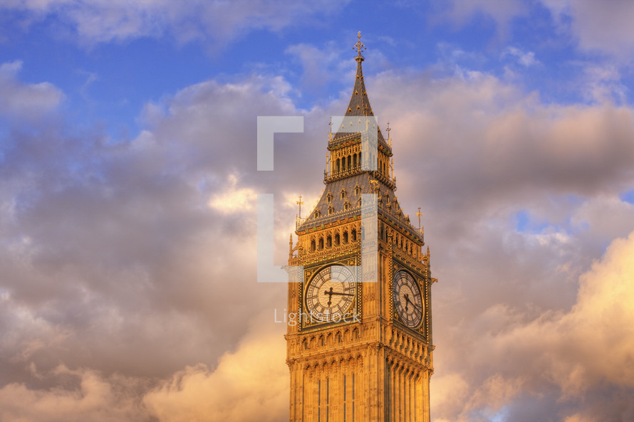 Big Ben in the afternoon light. London, England.