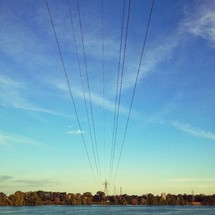 Power wires over water