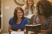 women gathered at a Bible study