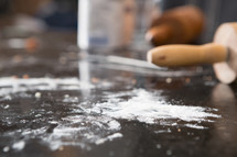 rolling pin and flour 