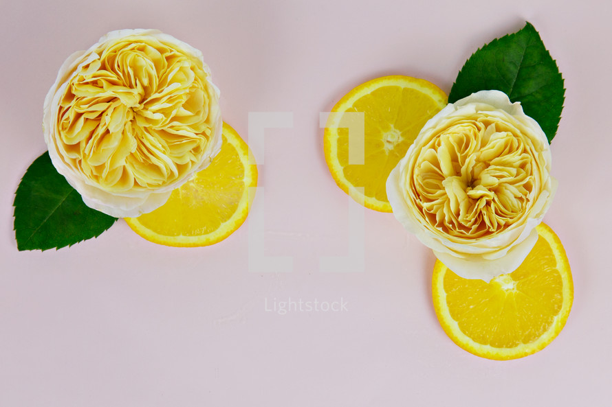lemons and yellow roses 