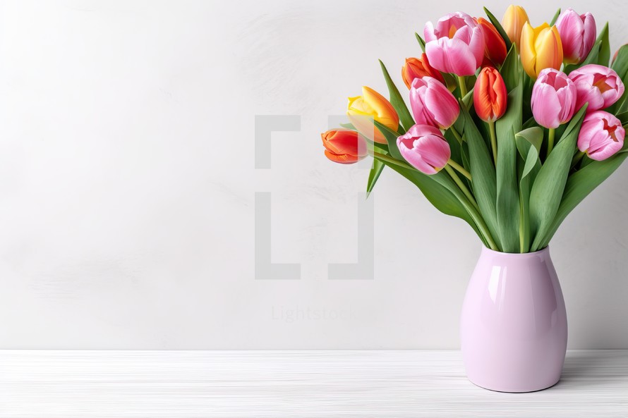 Bouquet of Tulip with White Background