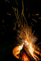 sparks from a campfire 