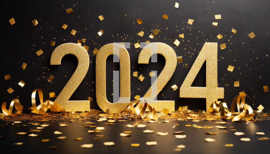 2024 New Year Celebration Gold