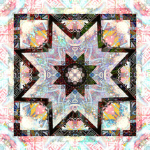 Digital star medallion quilt art design