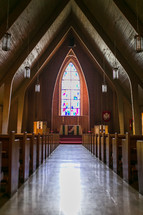 interior of an empty church 