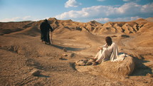 Temptation of Christ. For 40 days and nights Jesus was tested by the Devil in the Judaean Desert - Israel.
