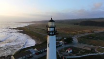 Dramatic up close reveal Pigeon Point Lighthouse 