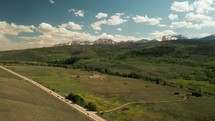4K Aerial Drone Footage Rocky Mountains Highway Summer