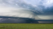 Impressive Storm Structure Drifting Across Stunning Green Montana Plains.
