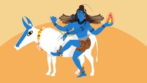 Illustration of Lord Shiva and Nandi the Bull