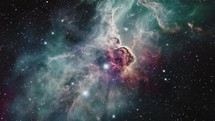 Space flight through the nebula