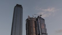 Tall buildings and skyscrapers in downtown city of Dubai in the middle east.