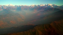Cinematic scenic flight Mt Everest Himalayas mountain range Nepal Kathmandu 
