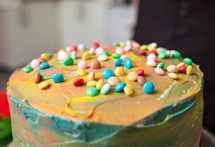 candies on a cake 