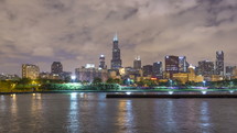 Chicago skyline at night 