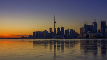 Toronto skyline at sunset 