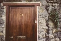 wood door with mail slot 