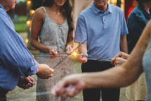 sparklers at a wedding 