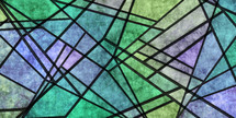 stained glass green blue complex backdrop