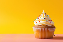 Cupcake with Yellow Background