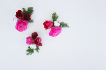 flower arrangements and Christmas bells 