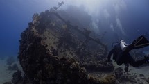 Underwater Wreck of a tugboat sunk in the South of the Egyptian Red Sea