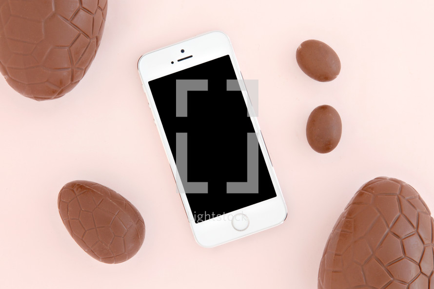 chocolate eggs and iPhone 