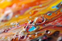 AI Generated Image. Macro view on the mixed multicolored oil paint