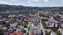 Banja Luka Christ the Savior Cathedral Aerial Panorama. Bosnia