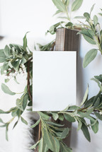 white card stock and wreath 