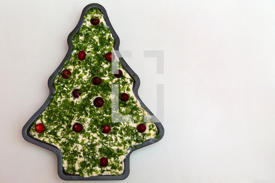 Decorated Christmas Tree Cream Cheese And Herb Party Dip