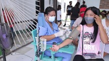 Asian Nurse Screening Patient Taking Blood Pressure